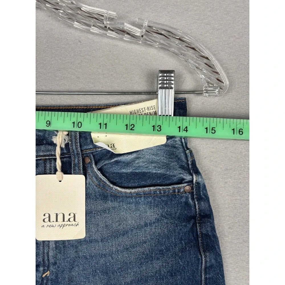 A.n.a Shorts Womens 2 Blue Highest-Rise 90 Denim Bermuda Raw Hem 9 Inseam NWT